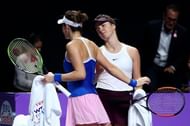 Belinda Bencic (L) and Elina Svitolina